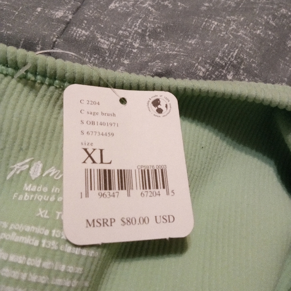 Free People Movement " Free Throw" Onesie Sage Brush Women's size XL- NWT $89 - Picture 8 of 8